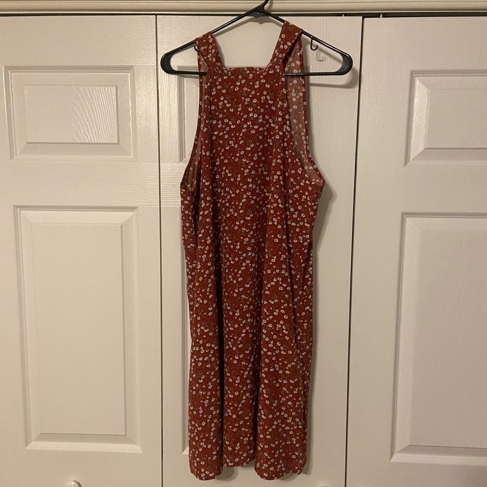 Shein Orange Tie Neck Dress
